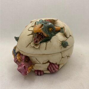 Twin Dragons Egg Trinket Jewelry Box  2001